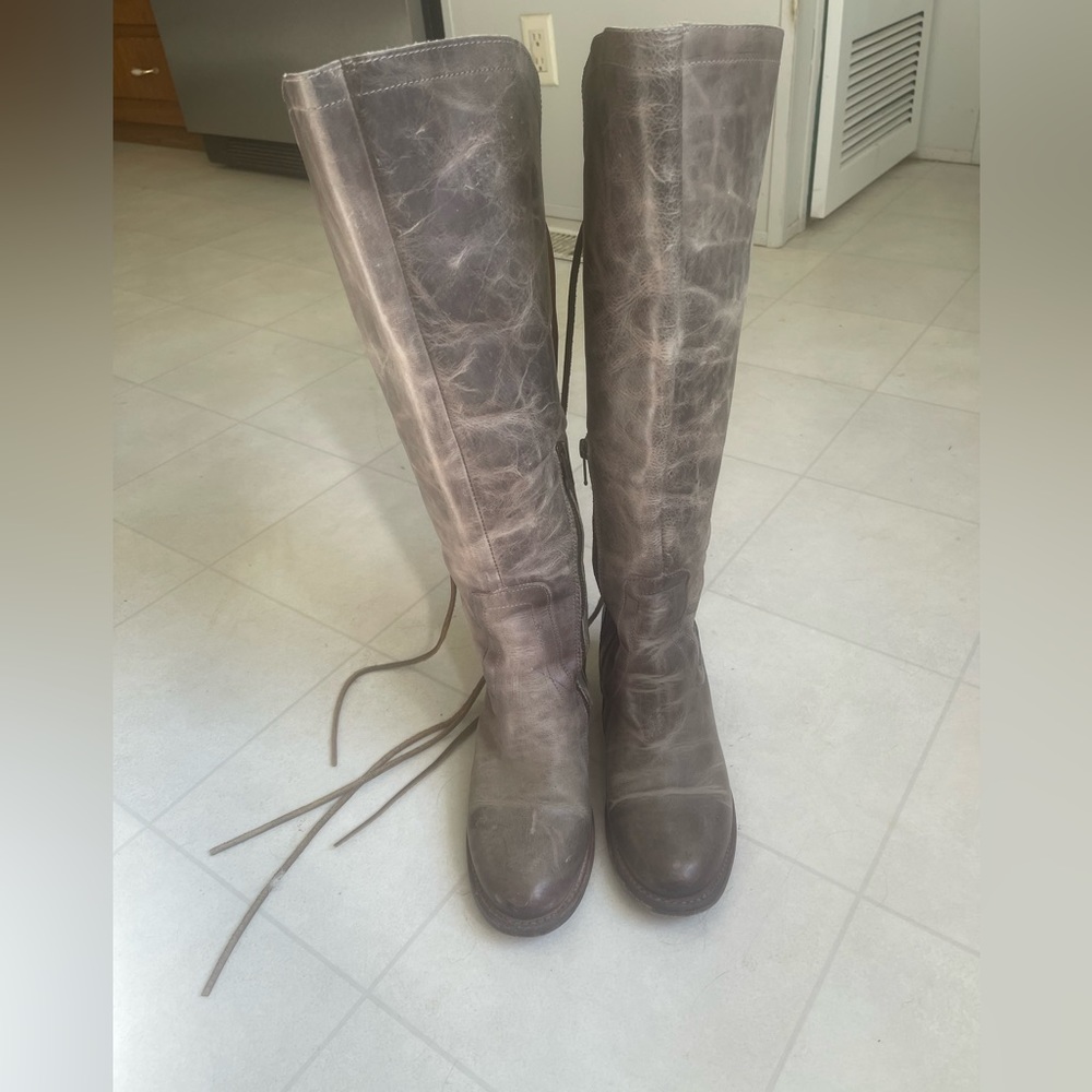 Tall gray freebird boots